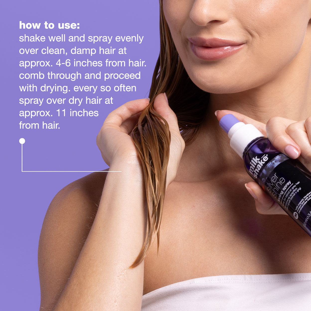 milk_shake Silver Shine Toning Spray – Leave-In Anti-Yellow for Blonde & Grey Hair