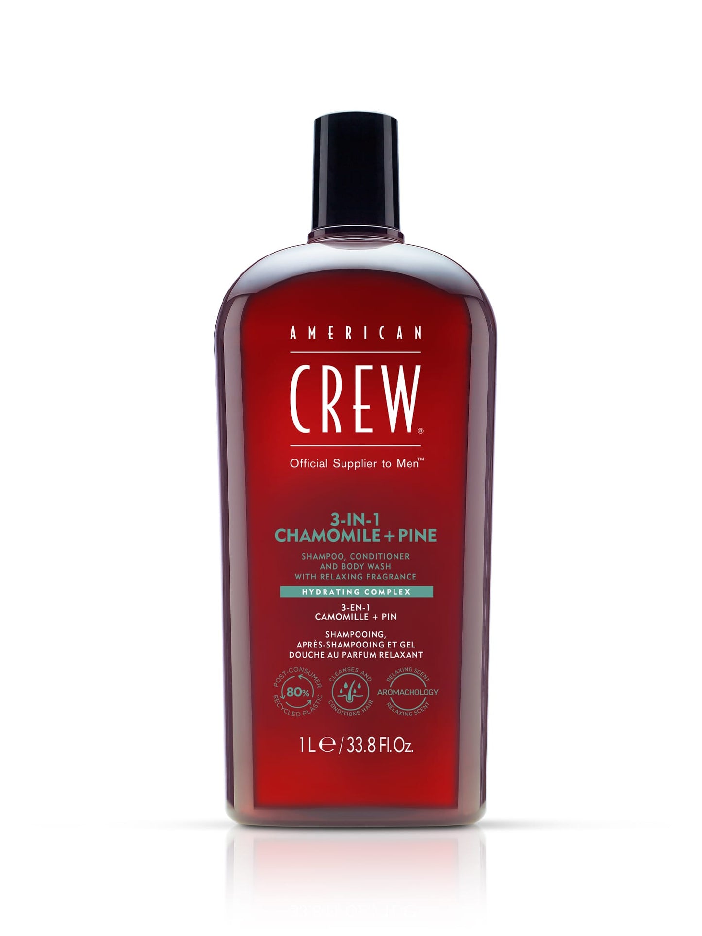 American Crew 3-in-1 Chamomile + Pine 1 L back-bar bottle