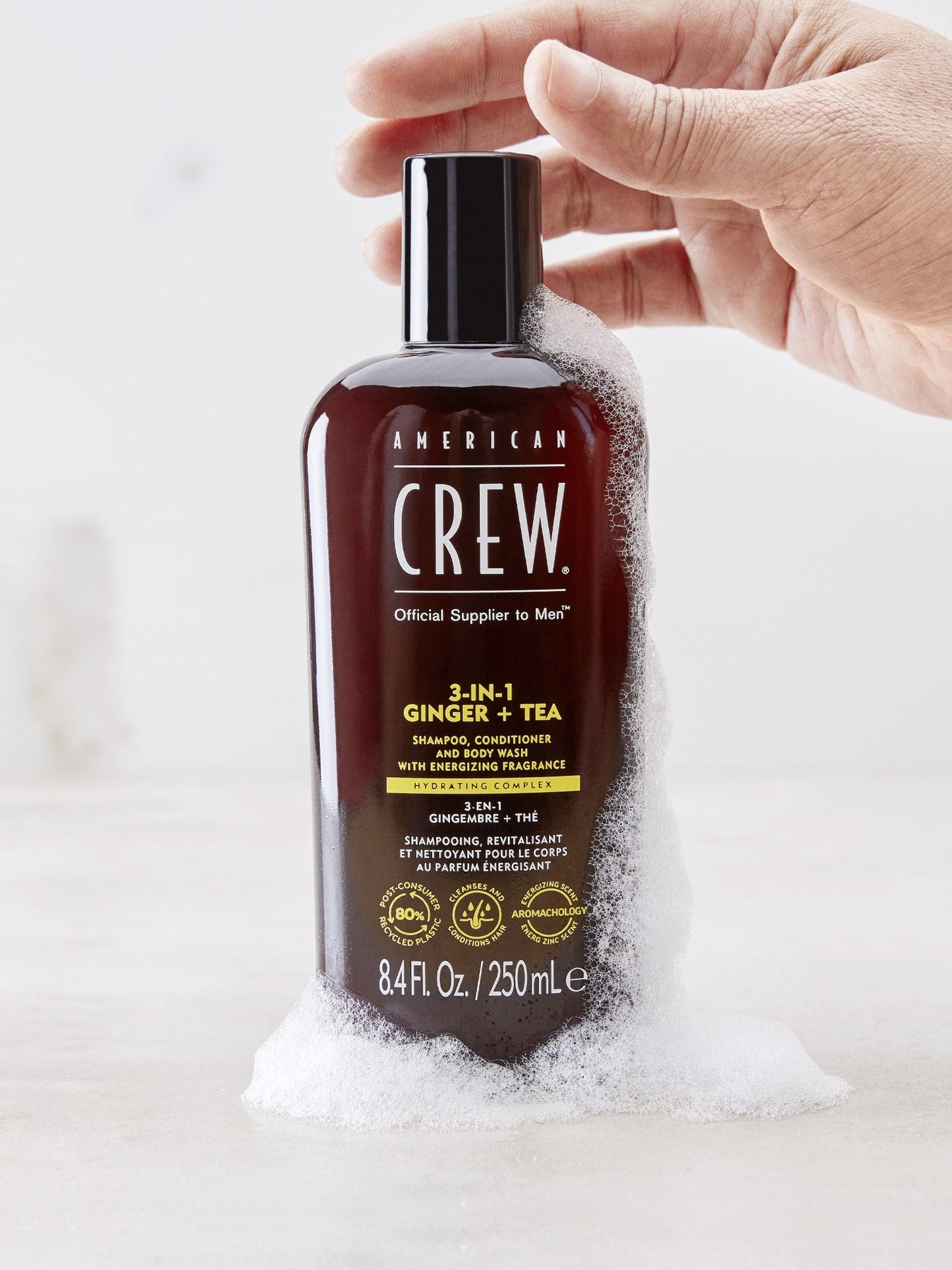 Lather texture of American Crew 3-in-1 Ginger + Tea
