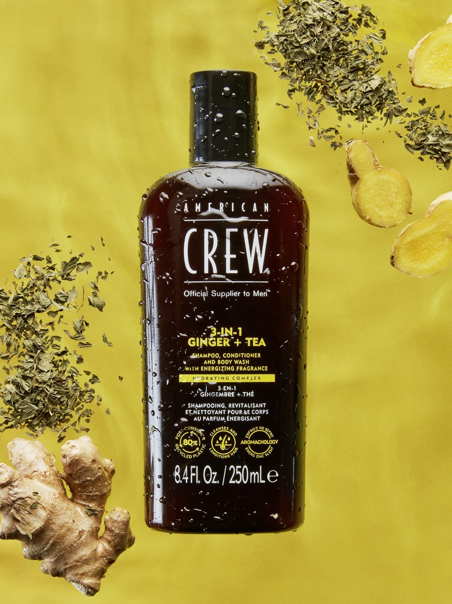 American Crew 3-in-1 Ginger + Tea scent ingredients in water