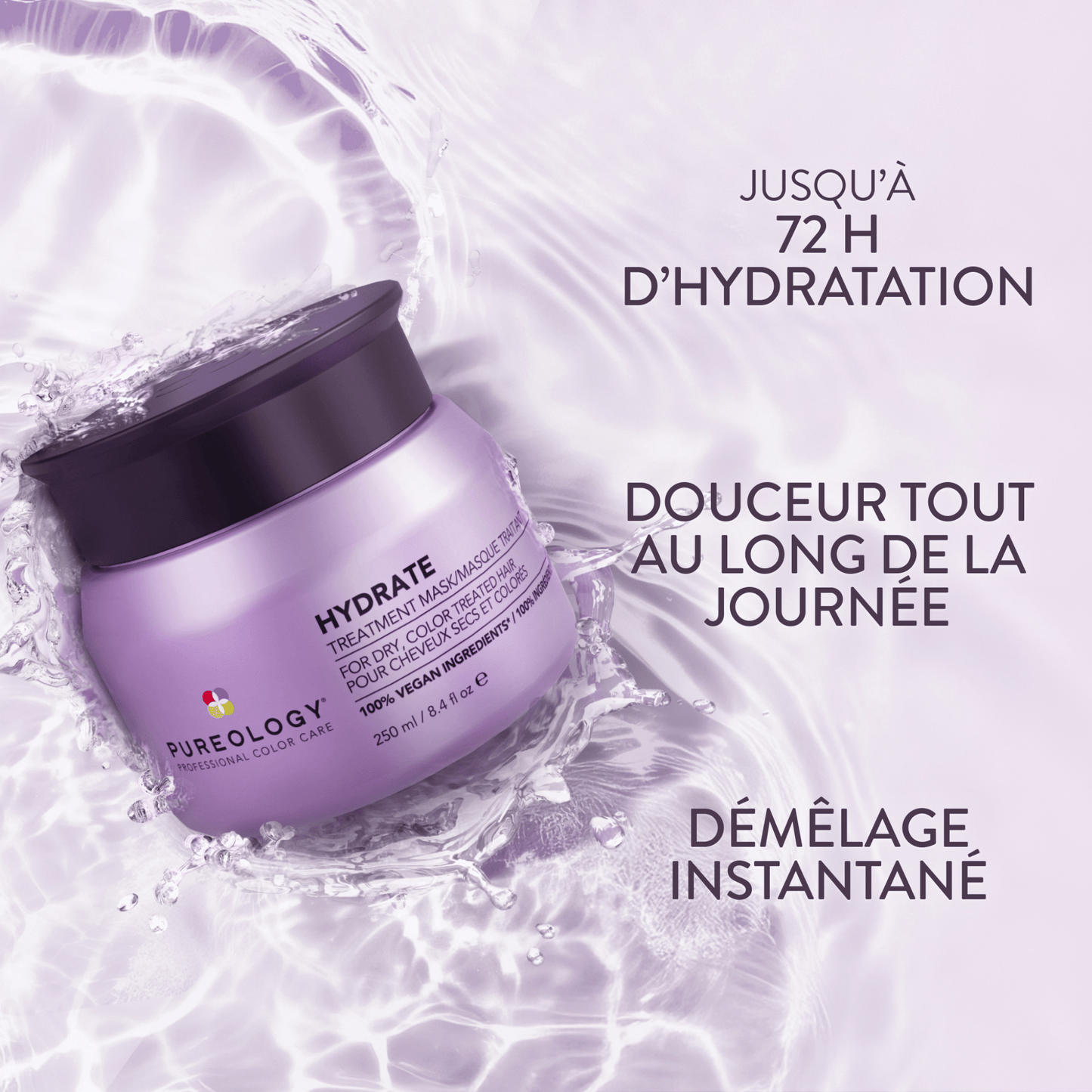 Pureology Hydrate Treatment Mask – 72-Hour Moisture for Dry, Colour-Treated Hair 250ml