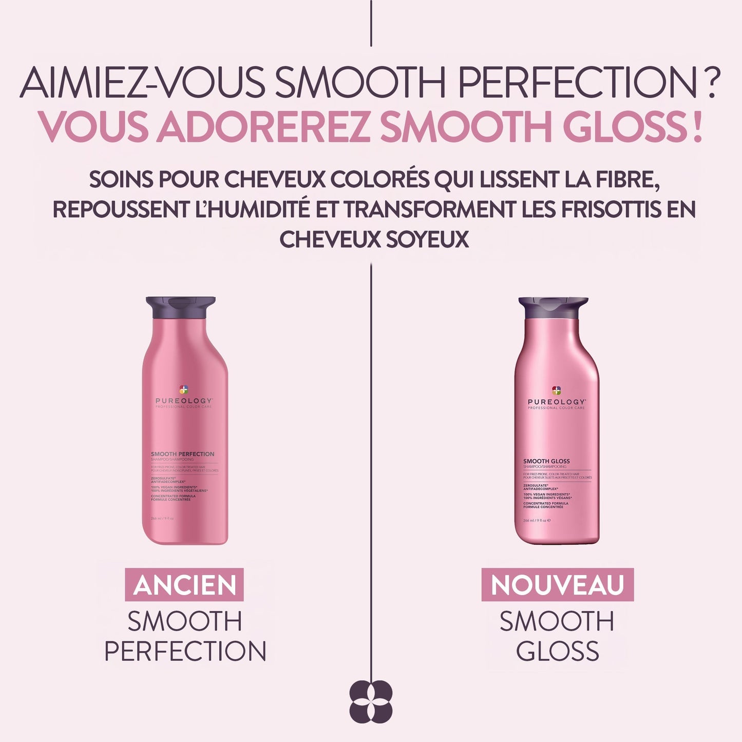 Pureology Smooth Gloss Anti-Frizz Shampoo – Smoothing Care for Frizz-Prone Colour-Treated Hair