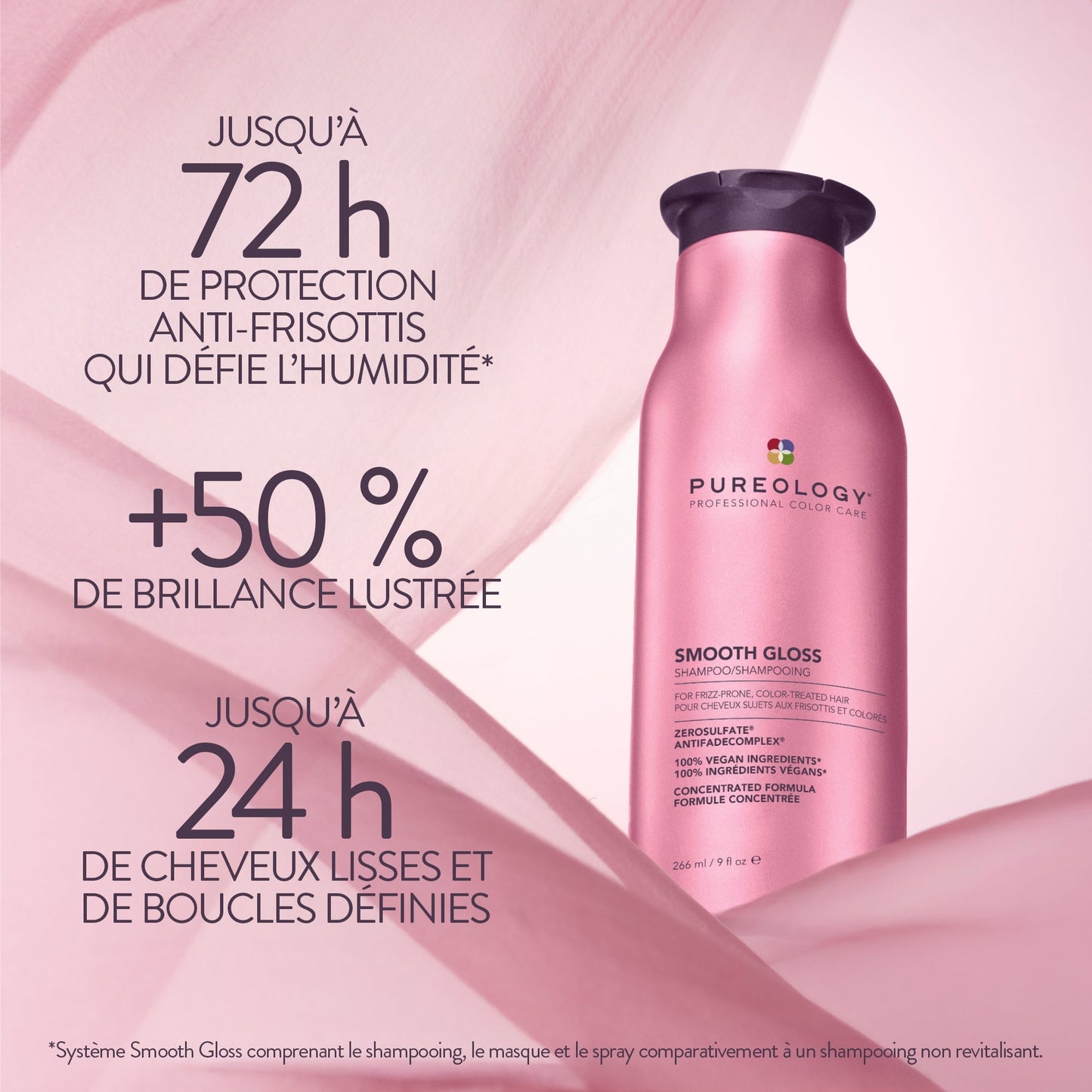 Pureology Smooth Gloss Anti-Frizz Shampoo – Smoothing Care for Frizz-Prone Colour-Treated Hair