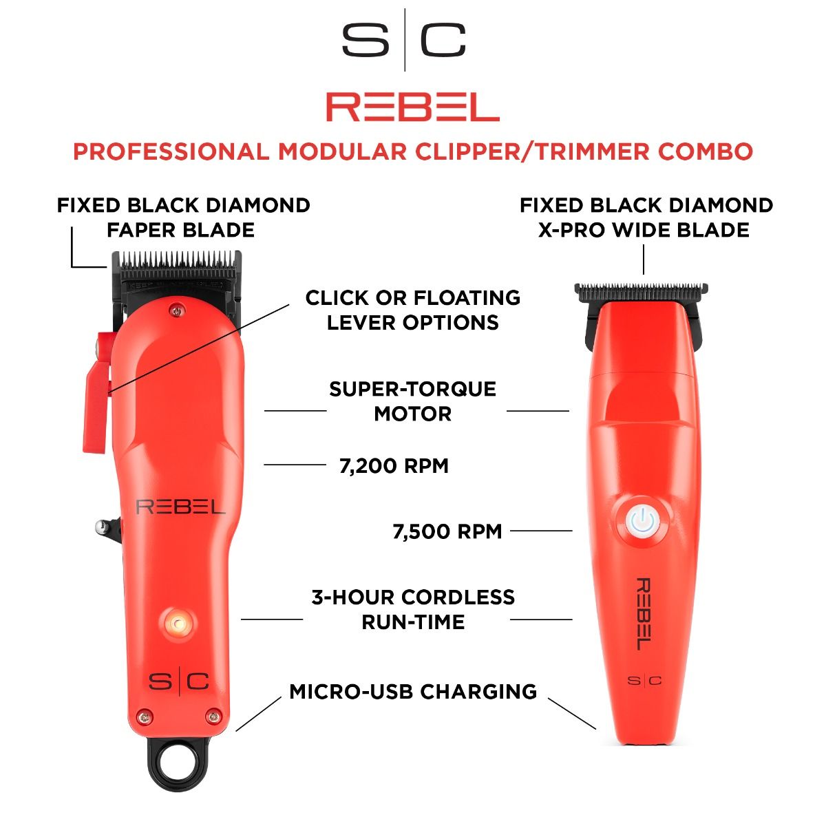 StyleCraft Rebel Combo Set - Professional Hair Clipper & Hair Trimmer – Professional