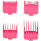 StyleCraft Tight Guards - Barber Hairstylist Dub Neodymium Plastic, 4 Assorted Sizes – Pink