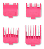 StyleCraft Tight Guards - Barber Hairstylist Dub Neodymium Plastic, 4 Assorted Sizes – Pink