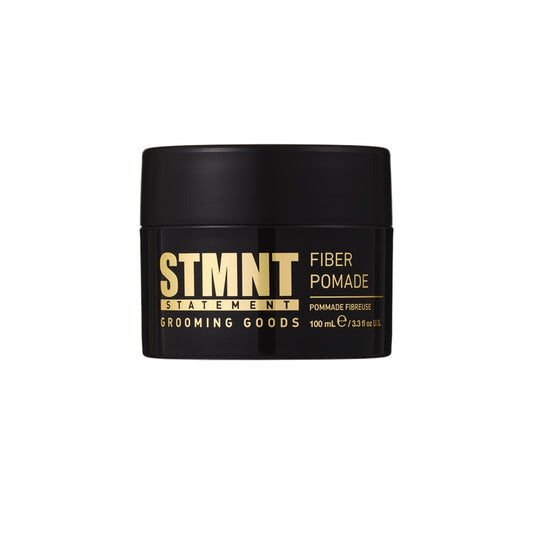 STMNT Fiber Pomade 100ml — 100 ml jar, angled view