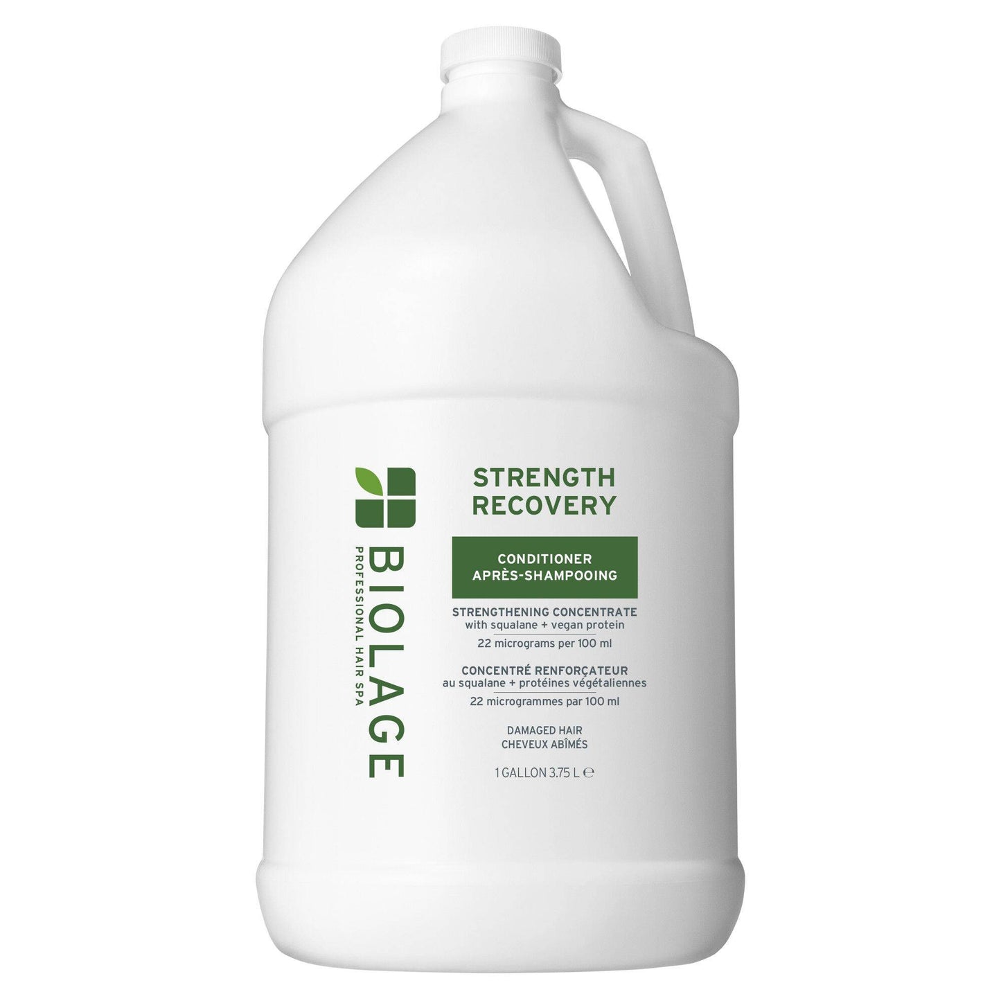 Biolage Strength Recovery Conditioner 1 gallon / 3.75 L salon jug with handle, front view