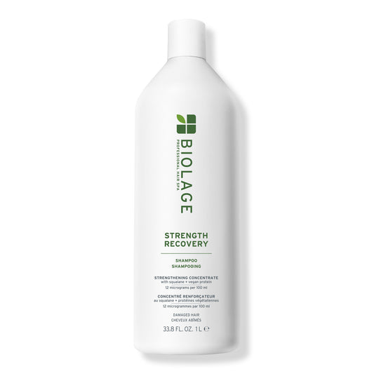 Biolage Strength Recovery Shampoo 33.8 fl oz / 1 litre salon bottle, front view