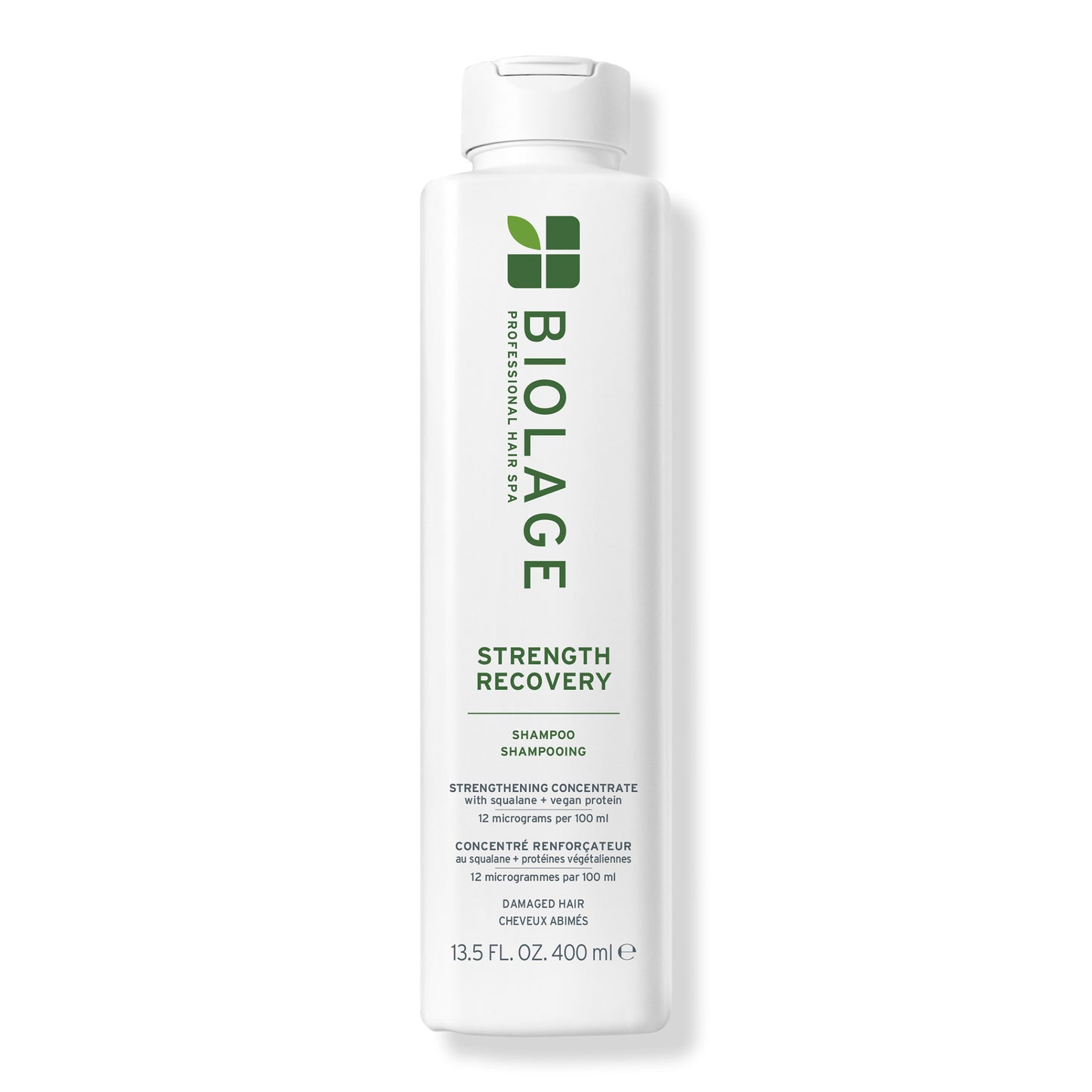 Biolage Strength Recovery Shampoo 13.5 fl oz / 400 ml bottle, front view