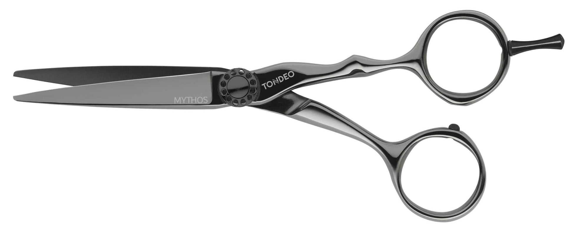 Tondeo Mythos Black Offset Haircutting Scissors — 5.5 in