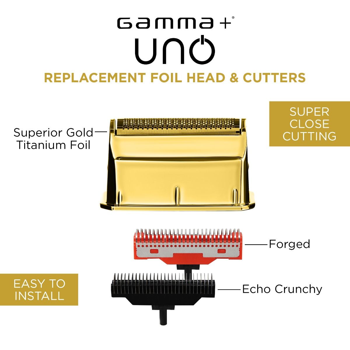Gamma+ Uno Gold Titanium Single Foil & Cutter Set — image 4
