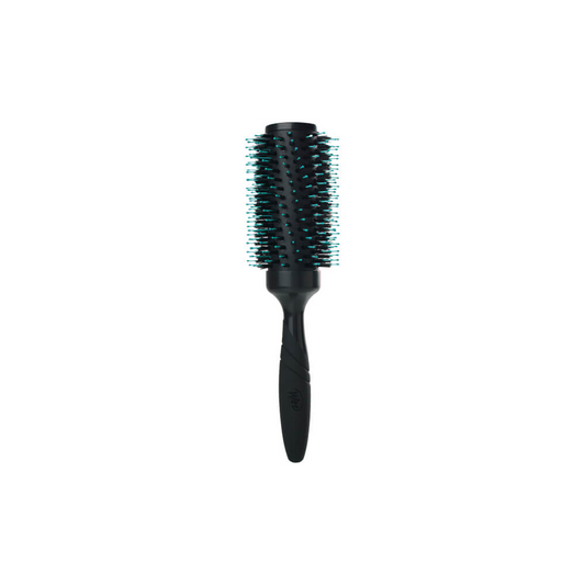 Wet Brush Pro Smooth & Shine 2.5" round brush for fine to medium hair — black barrel with teal mixed bristles, on white