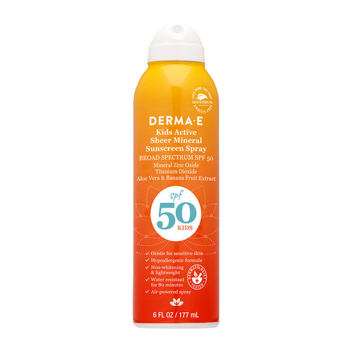  Kids Active Sheer Mineral Sunscreen Spray SPF 50 - ProCare Outlet by DERMA E