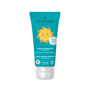 Baby & Kids Moisturizer Mineral Sunscreen : SPF 30 - Unscented / 75g (2,6 OZ.) - ProCare Outlet by Attitude