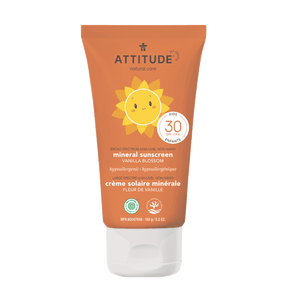Baby & Kids Moisturizer Mineral Sunscreen : SPF 30 - Vanilla Blossom / 150g (5,2 OZ.) - ProCare Outlet by Attitude