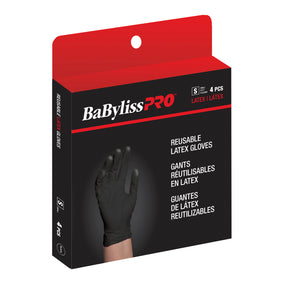 BaBylissPRO Reusable Latex Gloves, Small – Box of 4