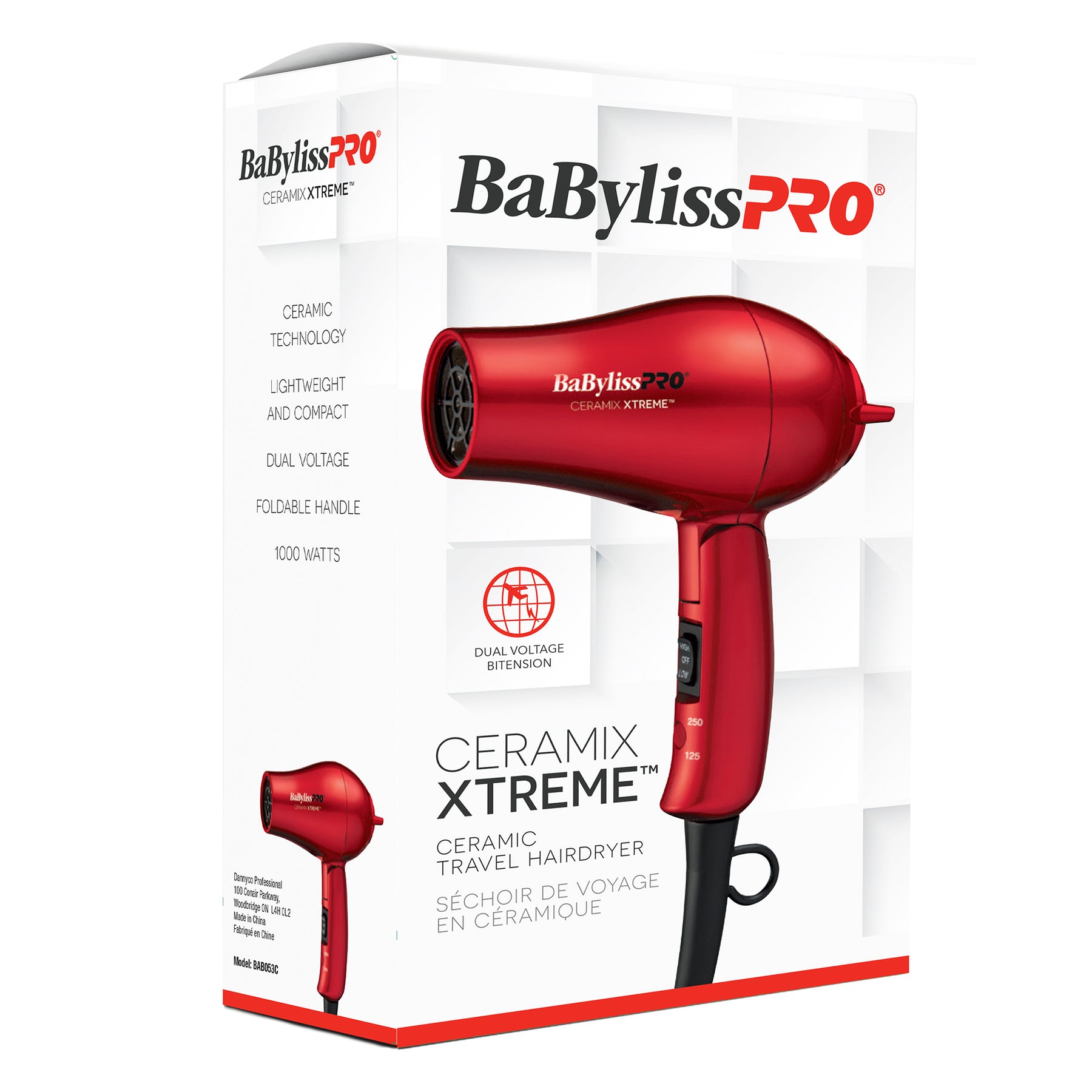 BaBylissPRO Ceramic Travel Hairdryer