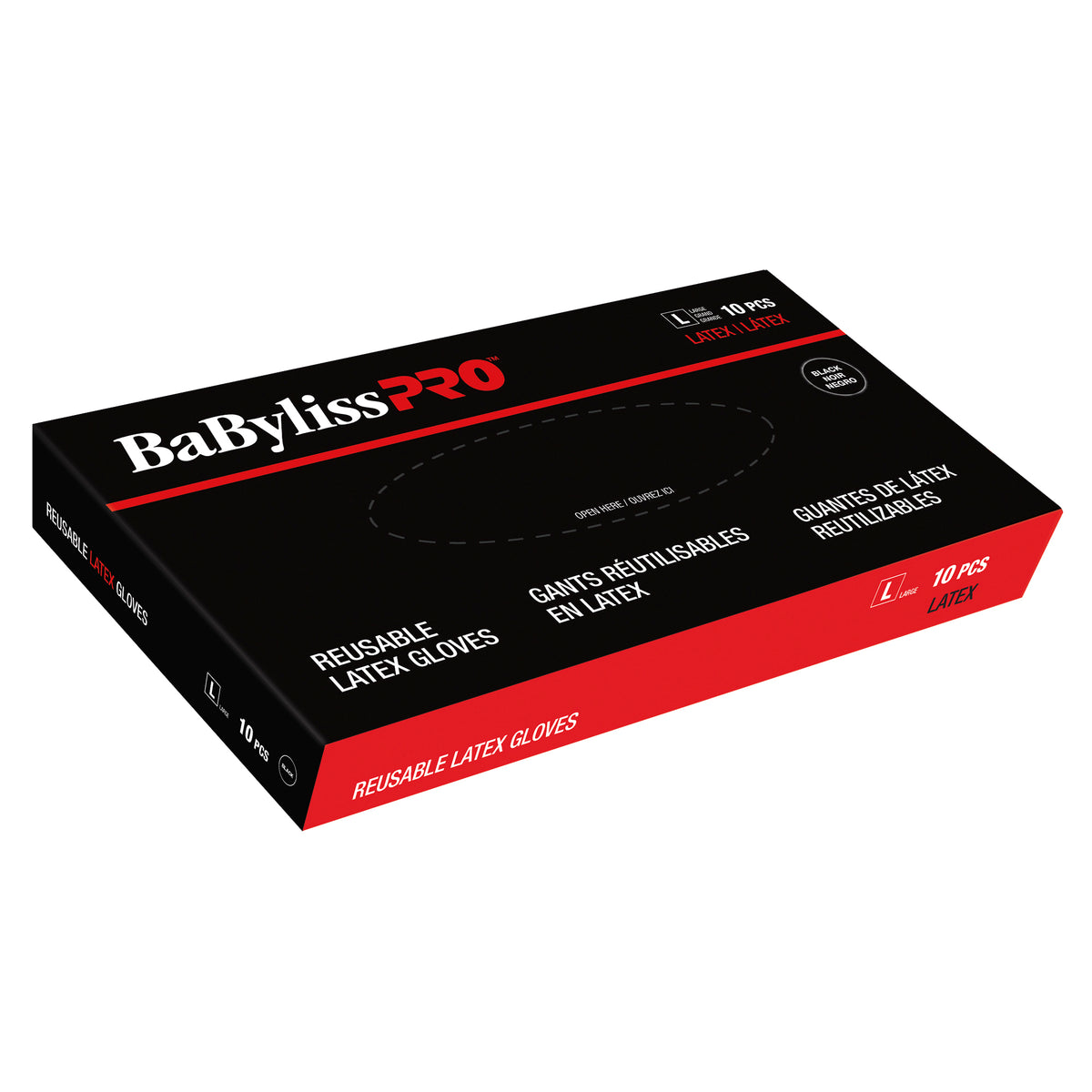 BaBylissPRO Reusable Latex Gloves, Large – Box of 10
