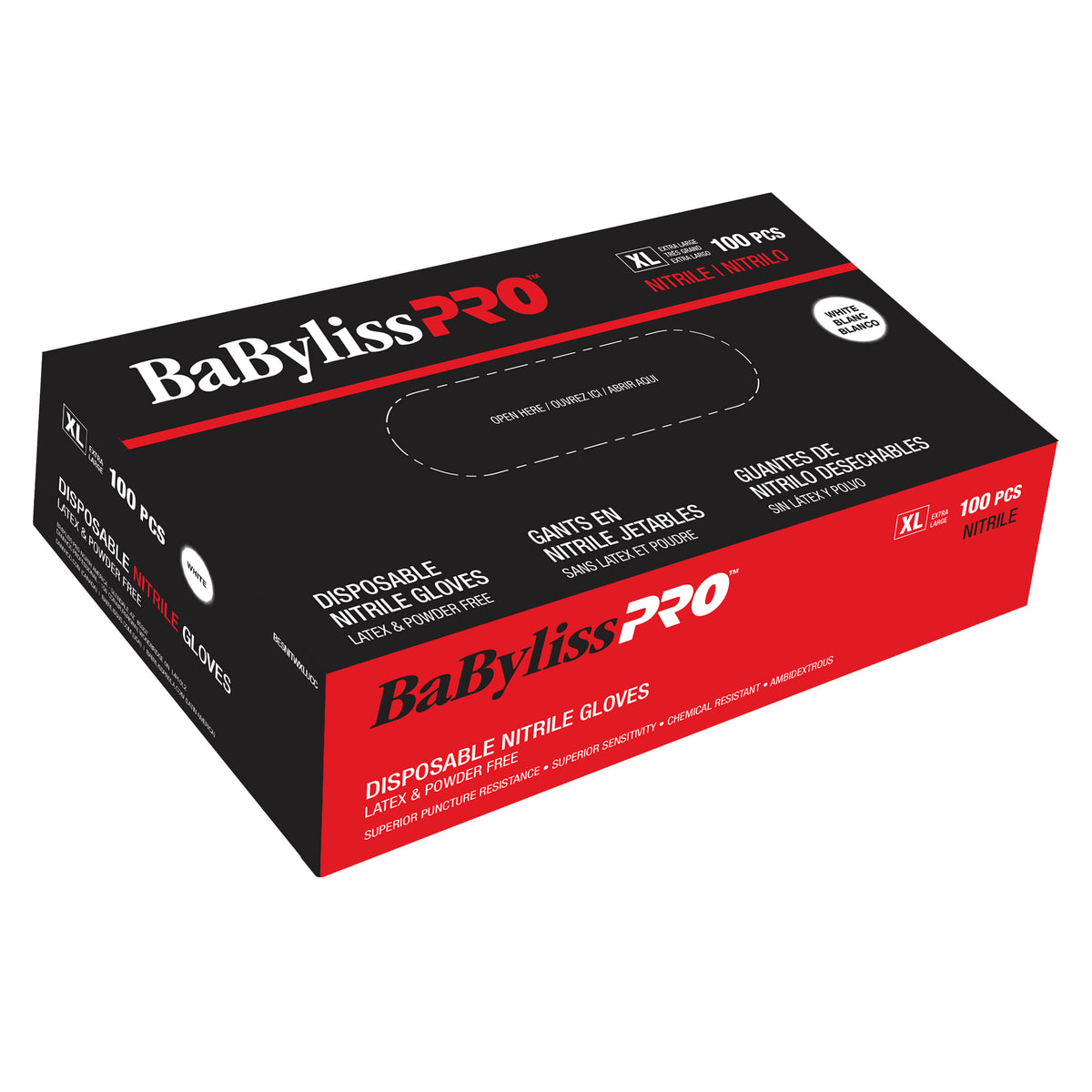 BaBylissPRO Disposable Nitrile Gloves, Extra-Large – Box of 100