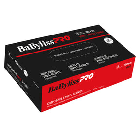 BaBylissPRO Disposable Vinyl Gloves, Small – Box of 100