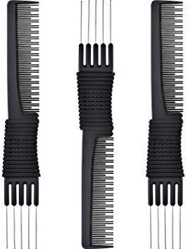 OTTO: 7.5" Five Metal Prong Comb Pin Tail comb (Carbon Fiber Anti Static Heat Resistant) - by Otto |ProCare Outlet|