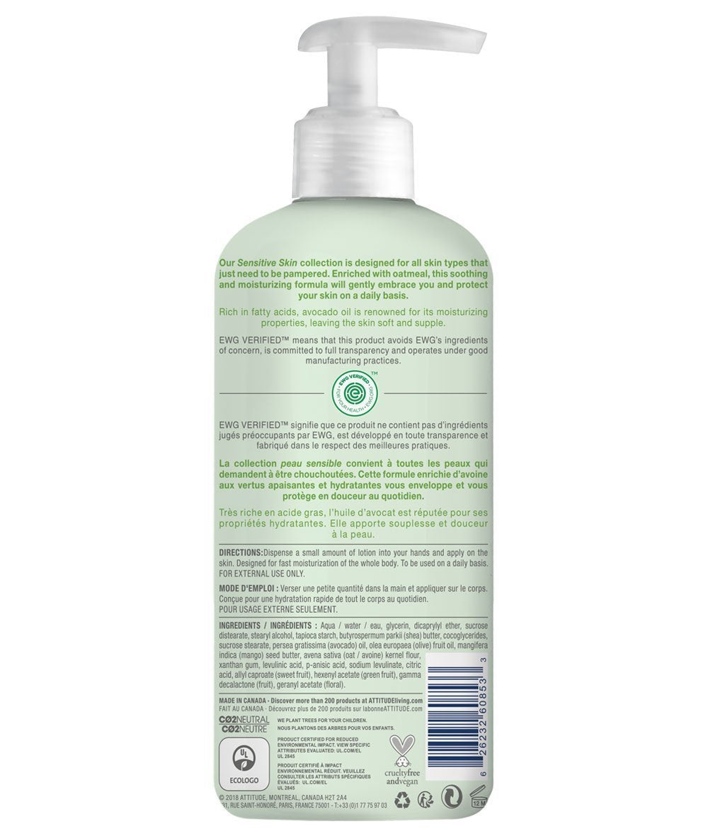 Body Lotion : SENSITIVE SKIN - by Attitude |ProCare Outlet|