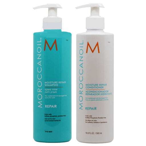 Moroccanoil - Moisture Repair Shampoo Plus Conditioner, 16.9 Ounce - by Moroccanoil |ProCare Outlet|