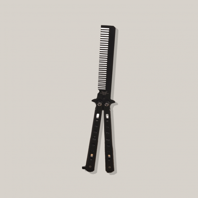Brave & Bearded - Black Butterfly Comb Style Knife - by Brave & Bearded |ProCare Outlet|
