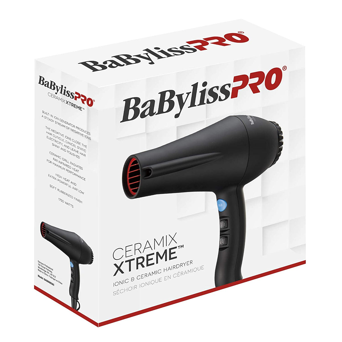 BaBylissPRO Ceramix Xtreme lonic & Ceramic Hairdryer , Black