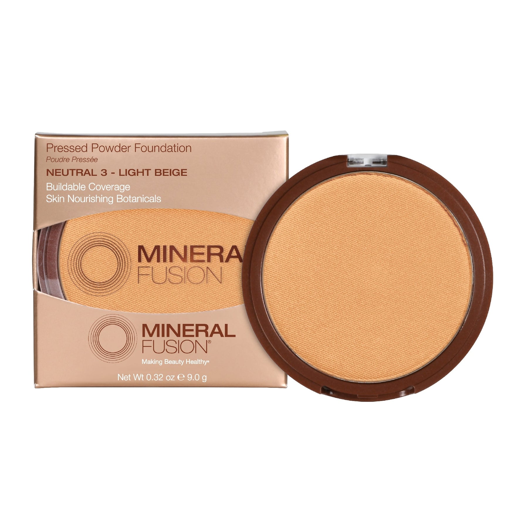 Mineral Fusion - Pressed Powder Foundation - Neutral 3 - Light Beige / .32 oz - ProCare Outlet by Mineral Fusion