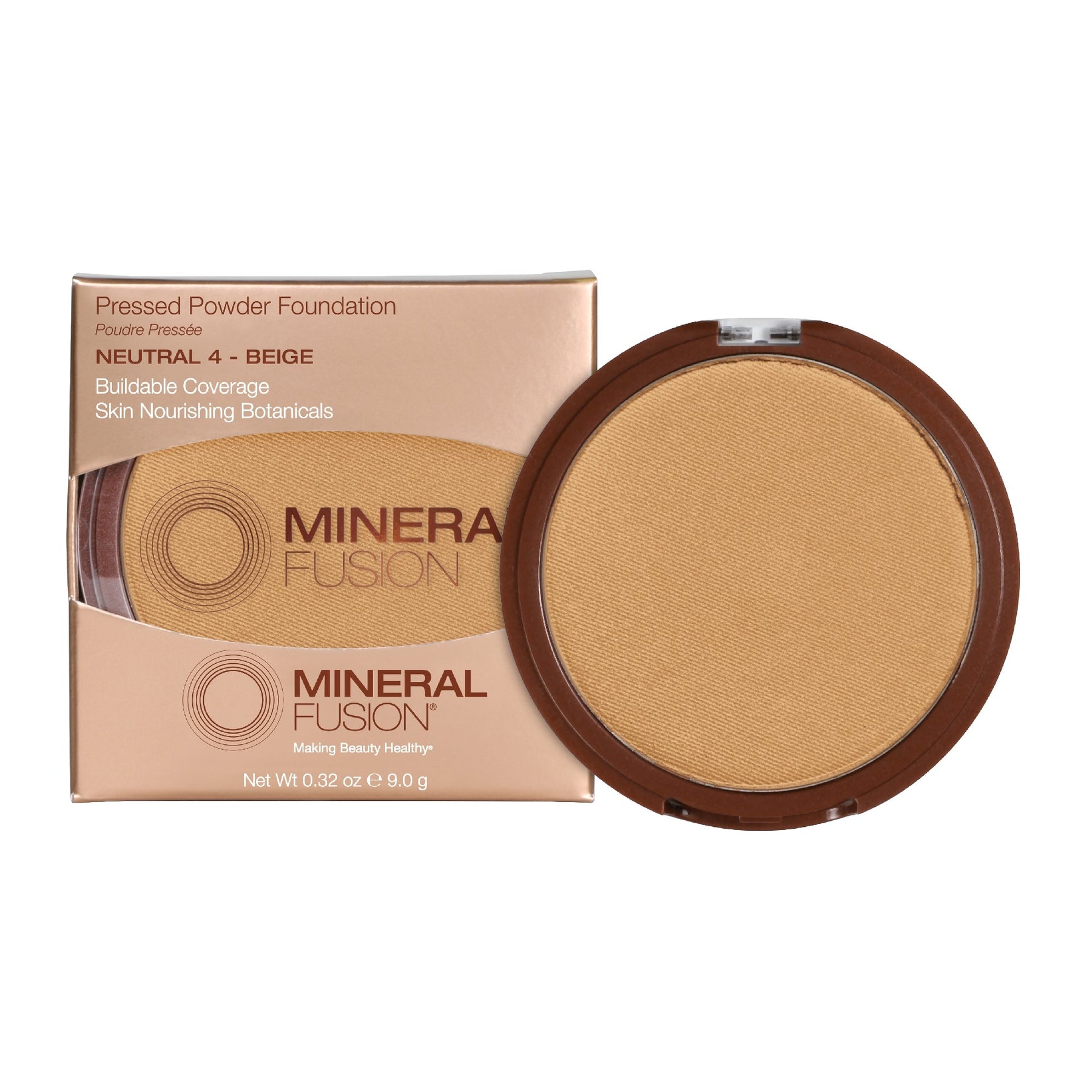 Mineral Fusion - Pressed Powder Foundation - Neutral 4 - Beige / .32 oz - ProCare Outlet by Mineral Fusion