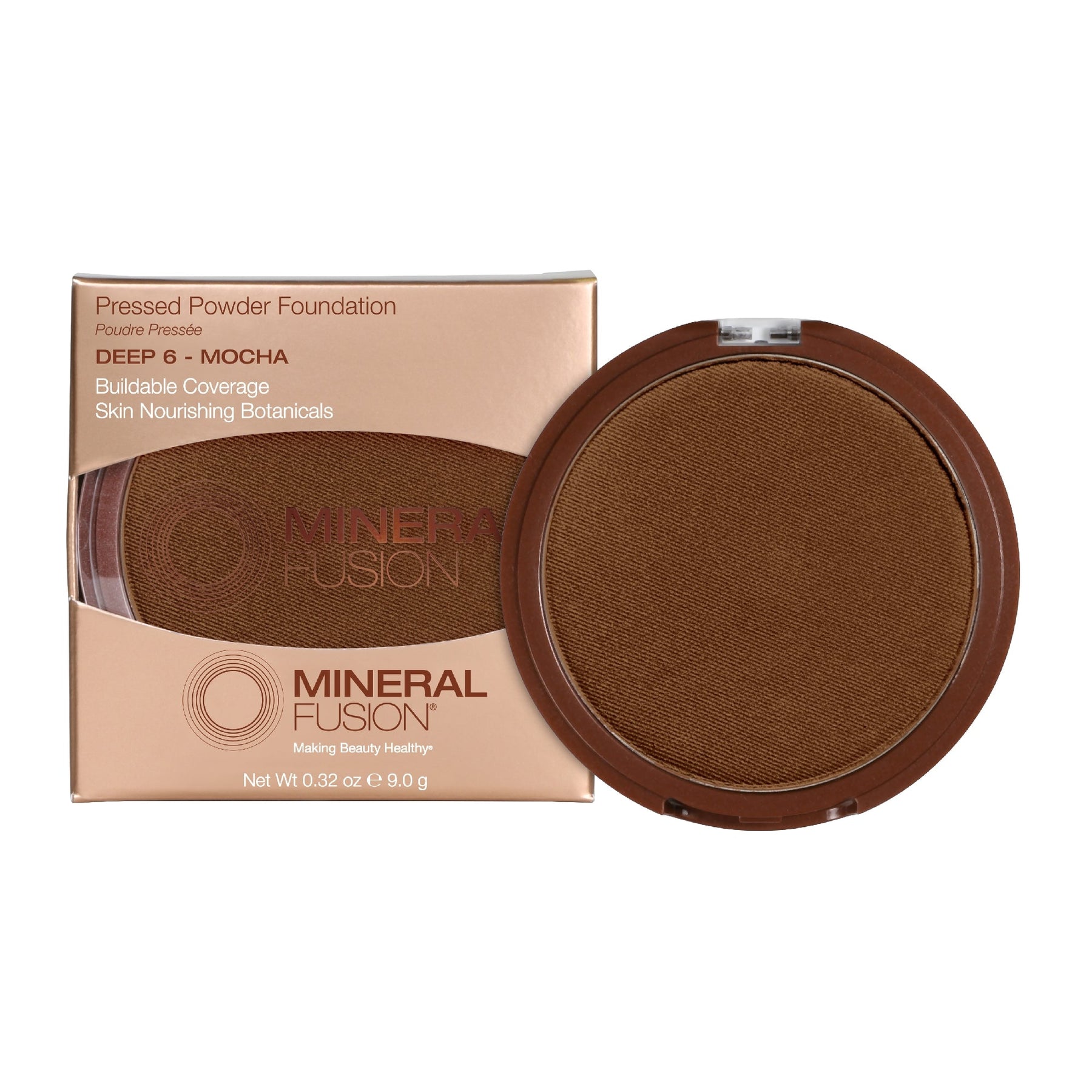 Mineral Fusion - Pressed Powder Foundation - Deep 6 - Mocha / .32 oz - ProCare Outlet by Mineral Fusion