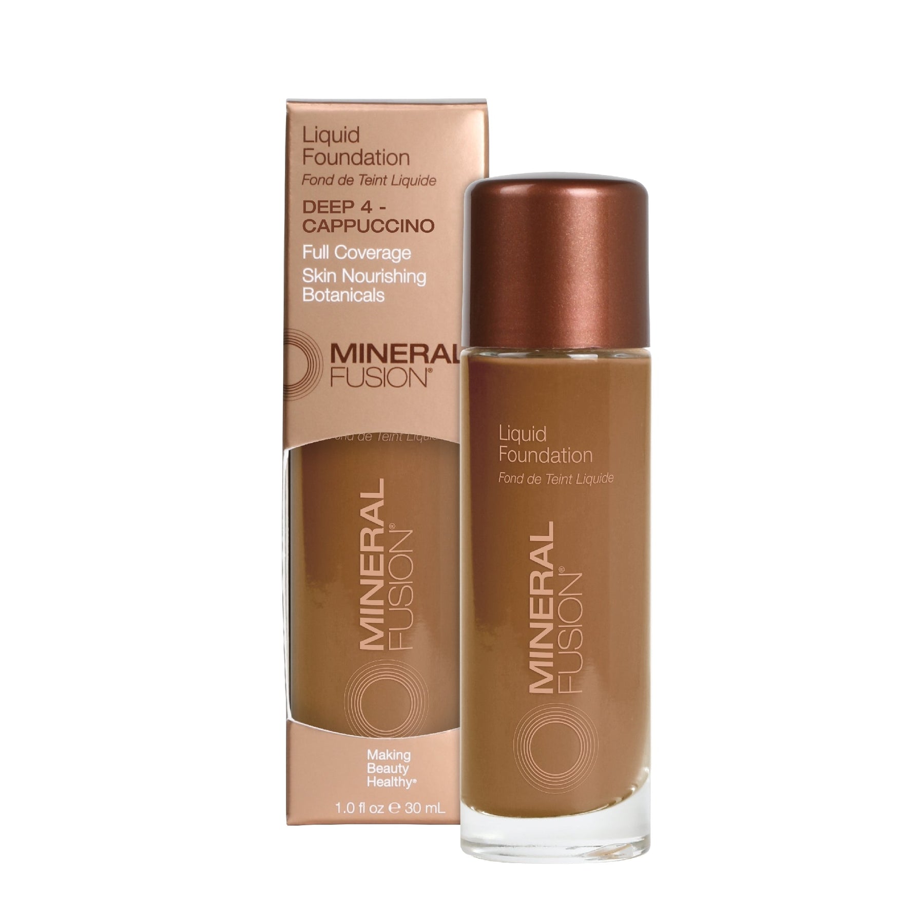 Liquid Foundation - Deep 4 - Cappuccinio / 1.0 fl.oz - by Mineral Fusion |ProCare Outlet|