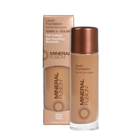 Liquid Foundation - Warm 3 - Golden / 1.0 fl.oz - by Mineral Fusion |ProCare Outlet|