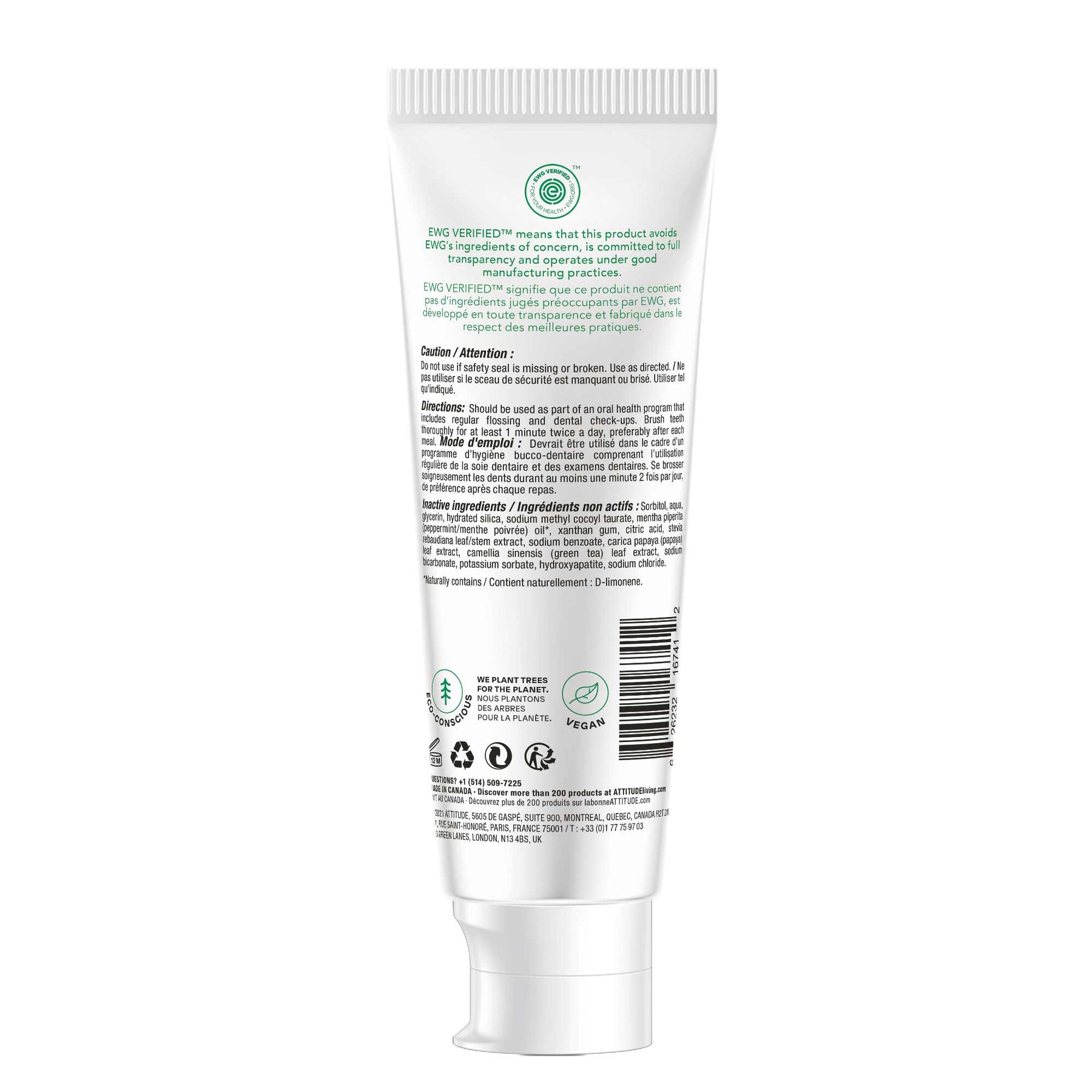Fluoride Free Adult Toothpaste : Whitening - ProCare Outlet by Attitude