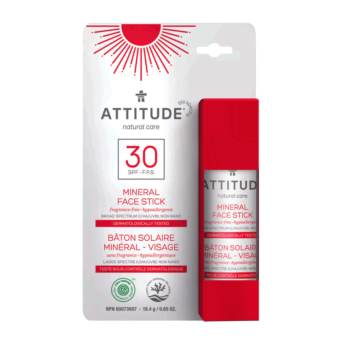 Attitude - Moisturizer Face Stick : SPF 30 - by ATTITUDE |ProCare Outlet|