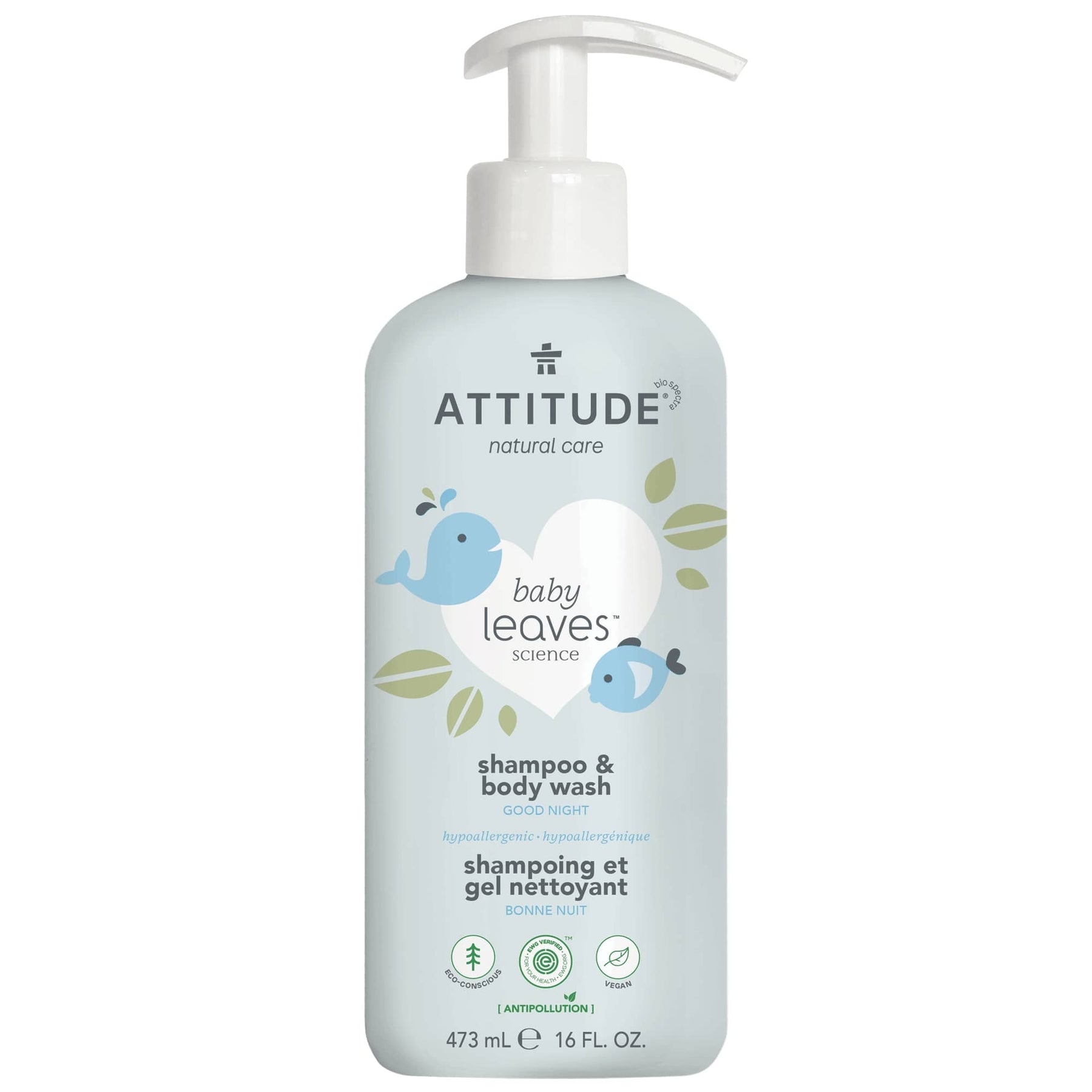 Attitude - 2-in-1 Shampoo & Body Wash : BABY LEAVES™ - Almond Milk - by Attitude |ProCare Outlet|