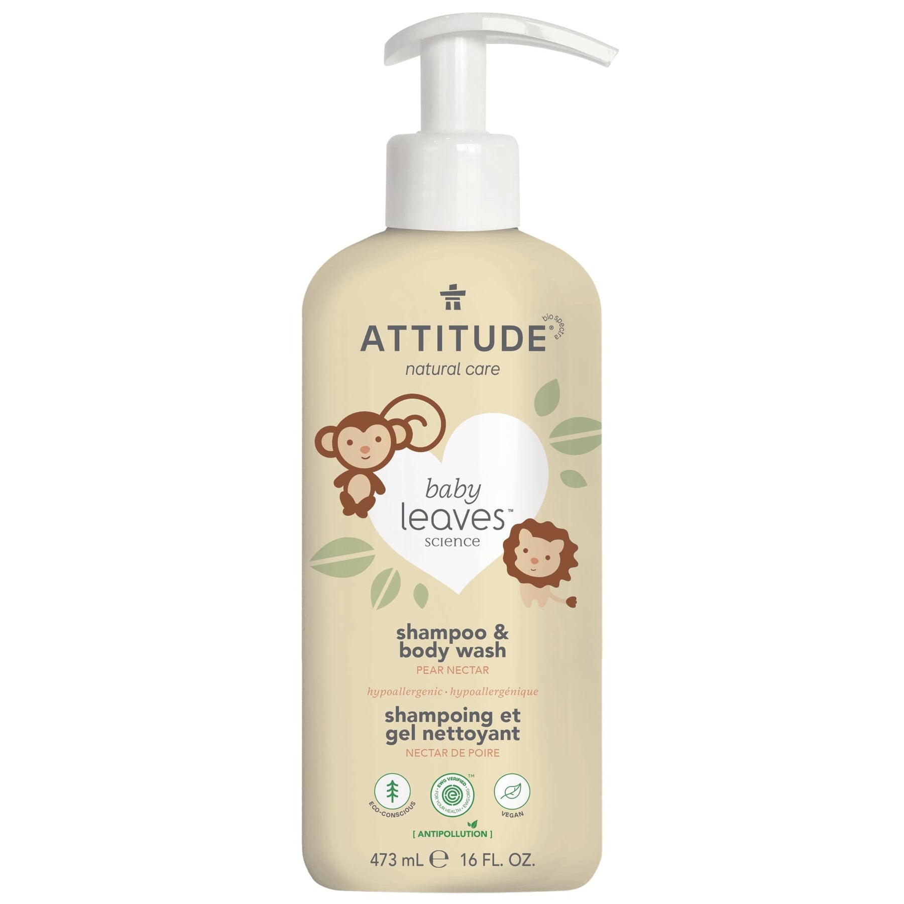 Attitude - 2-in-1 Shampoo & Body Wash : BABY LEAVES™ - Pear Nectar - by Attitude |ProCare Outlet|