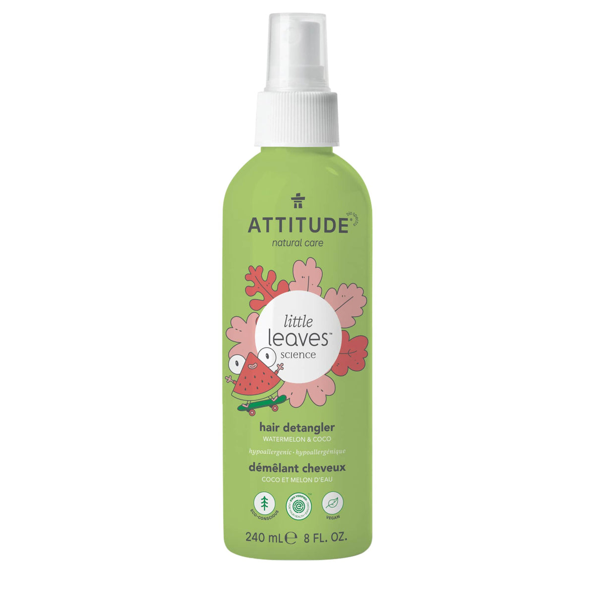 Kids Hair Detangler : LITTLE LEAVES™ - Watermelon and Coco - by Attitude |ProCare Outlet|
