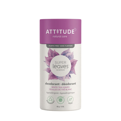 Plastic Free Deodorant : SUPER LEAVES™ - White Tea Leaves - by ATTITUDE |ProCare Outlet|