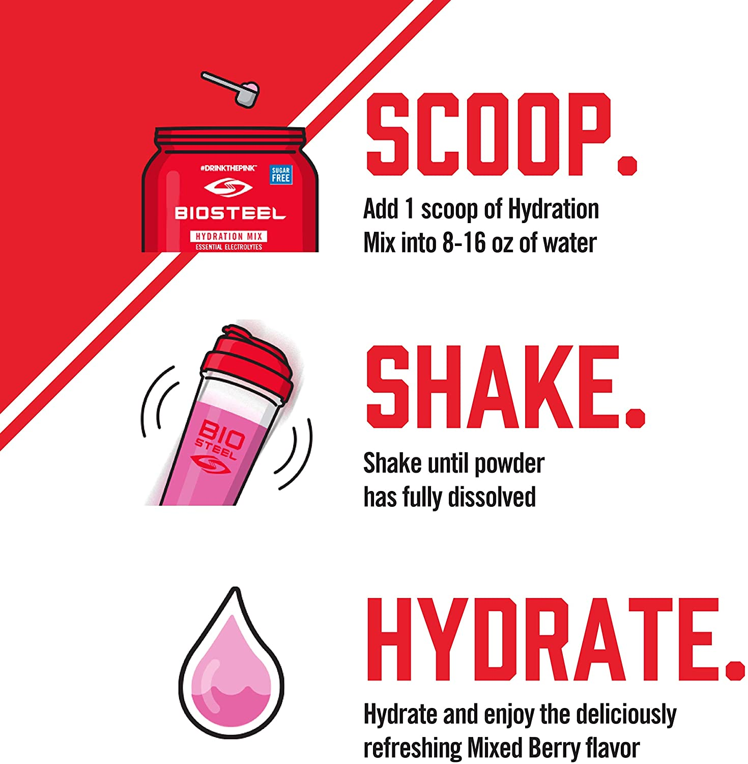 HYDRATION MIX / Mixed Berry - 100 Servings - by BioSteel Sports Nutrition |ProCare Outlet|