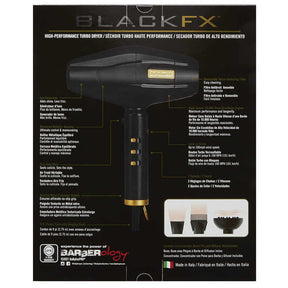 BaBylissPRO BlackFX High-Performance Turbo Hairdryer - FXBDB1C