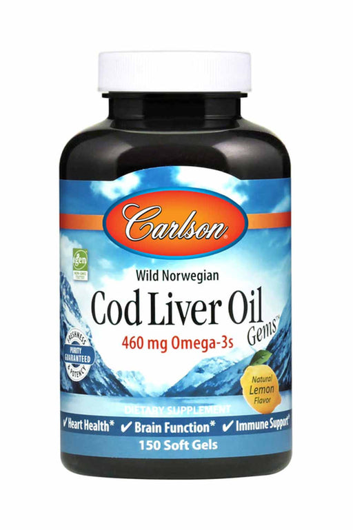 Carlson Labs Cod Liver Oil Gems™, Lightly Lemon - by Carlson Labs |ProCare Outlet|