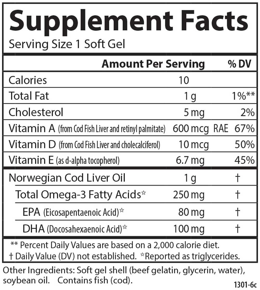 Carlson Labs Cod Liver Oil Gems™ Super 1000 mg - by Carlson Labs |ProCare Outlet|