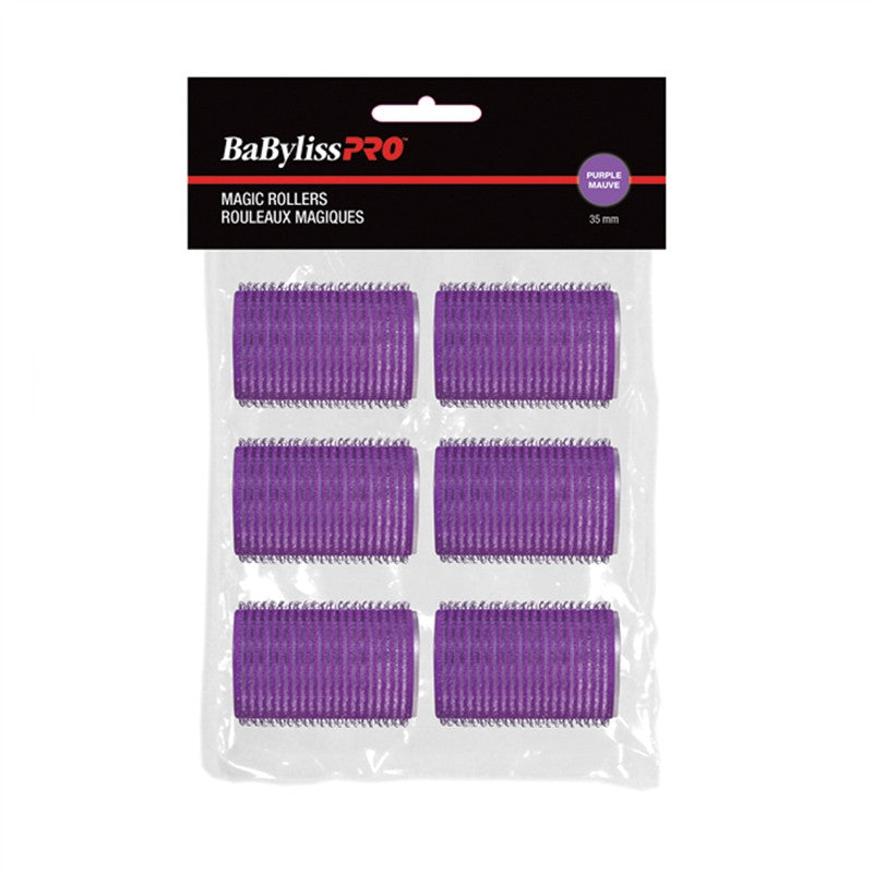 BaBylissPRO - Velcro Rollers - Purple - 35mm - 6/bag