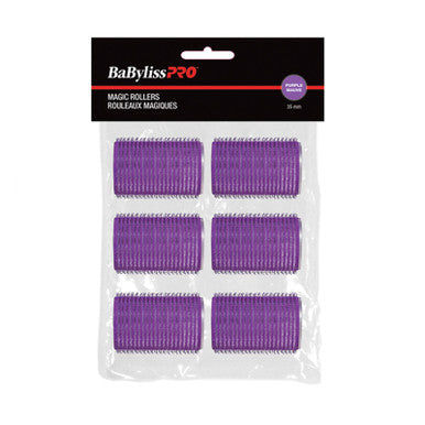 BaBylissPRO - Velcro Rollers - Purple - 35mm - 6/bag