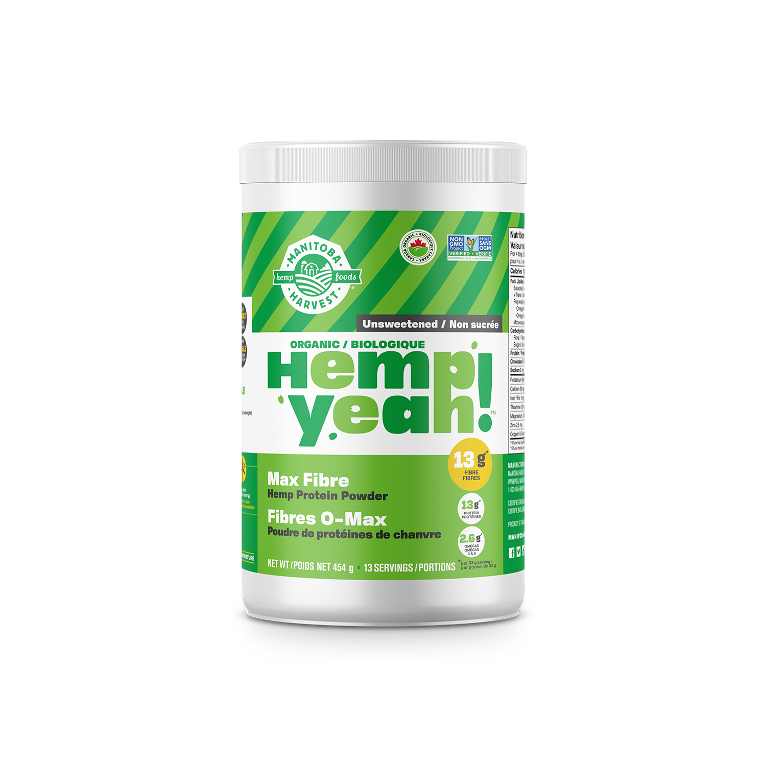 Hemp Yeah! Max Fibre Unsweetened - 454g - by Manitoba Harvest |ProCare Outlet|