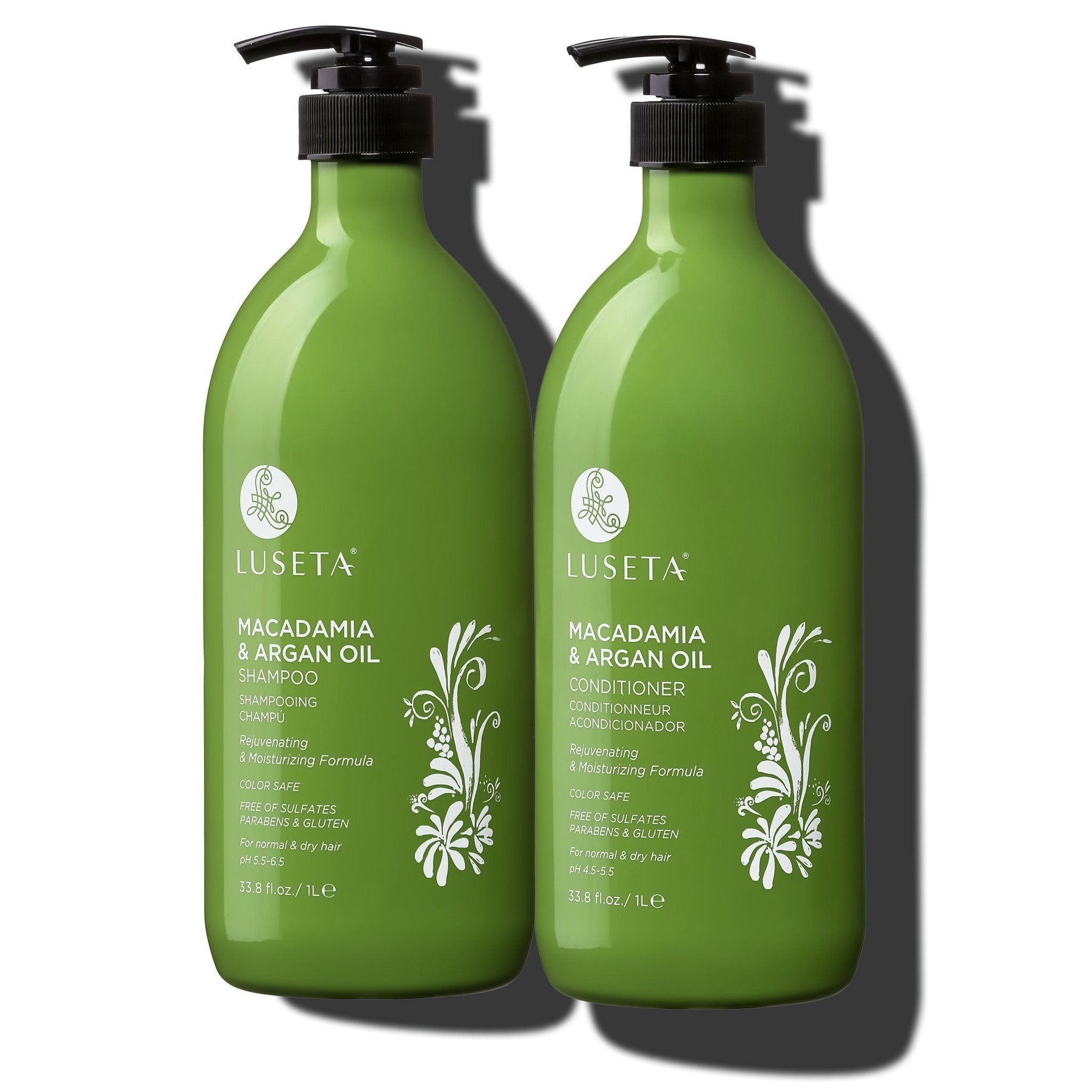 Macadamia & Argan Oil Bundle - 1 x 33.8oz Shampoo & Conditioner Set - by Luseta Beauty |ProCare Outlet|