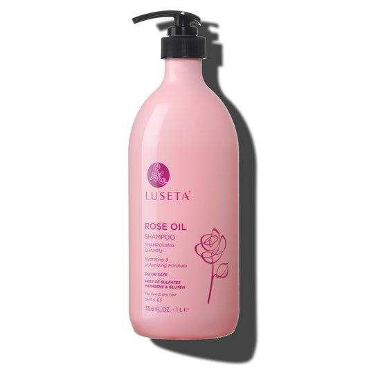 Luseta Beauty Rose Oil Shampoo — 33.8 fl oz / 1 L pack, front label